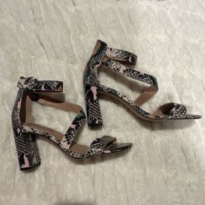 Chelsea & Violet Multicolor Snakeskin Heels